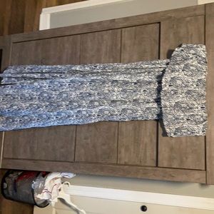 Large Long Blue Printed Maxi Worn 3 Times Great Condition